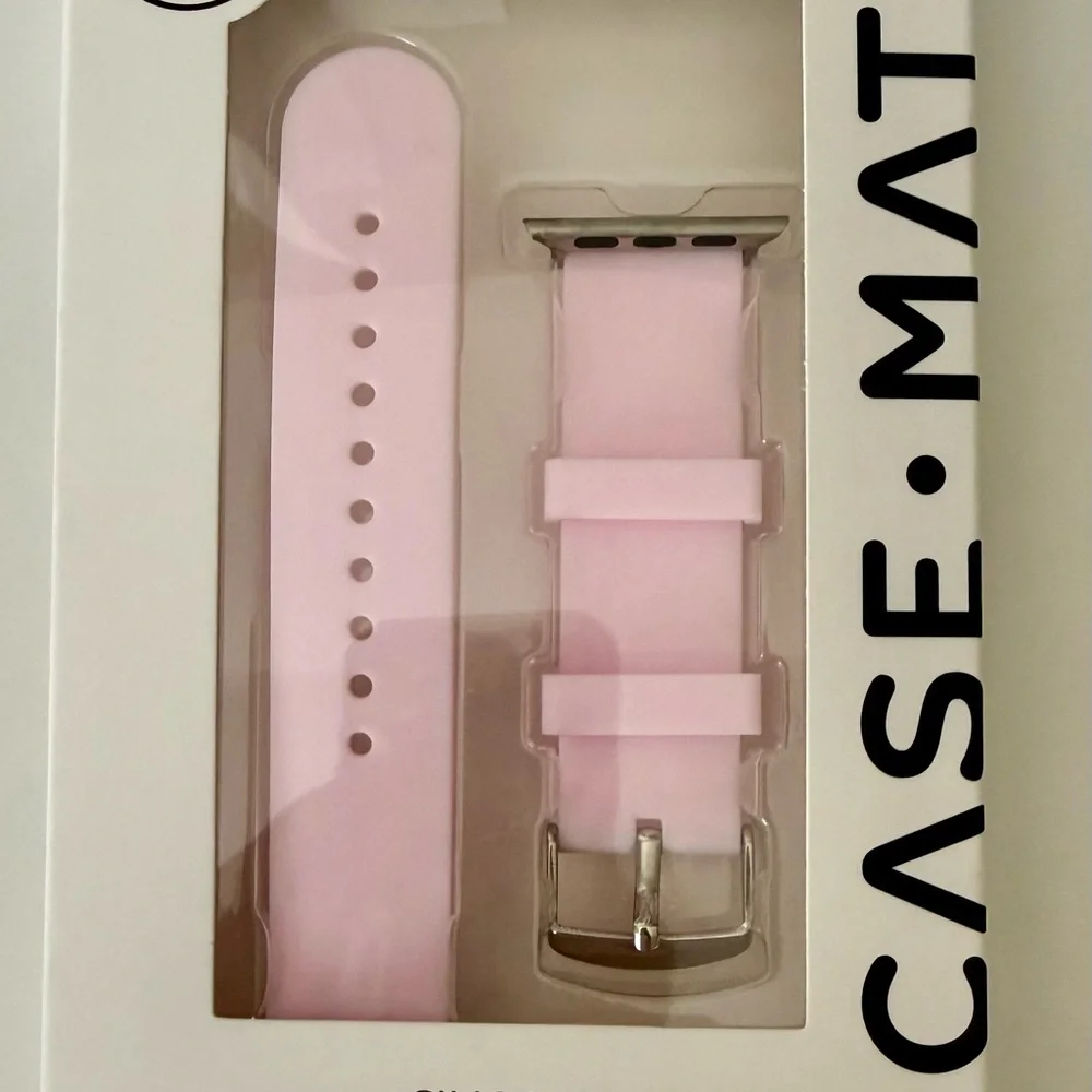 NEW CASE MATE Silicone Watchband Apple Watch Series 1-10/SE PINK